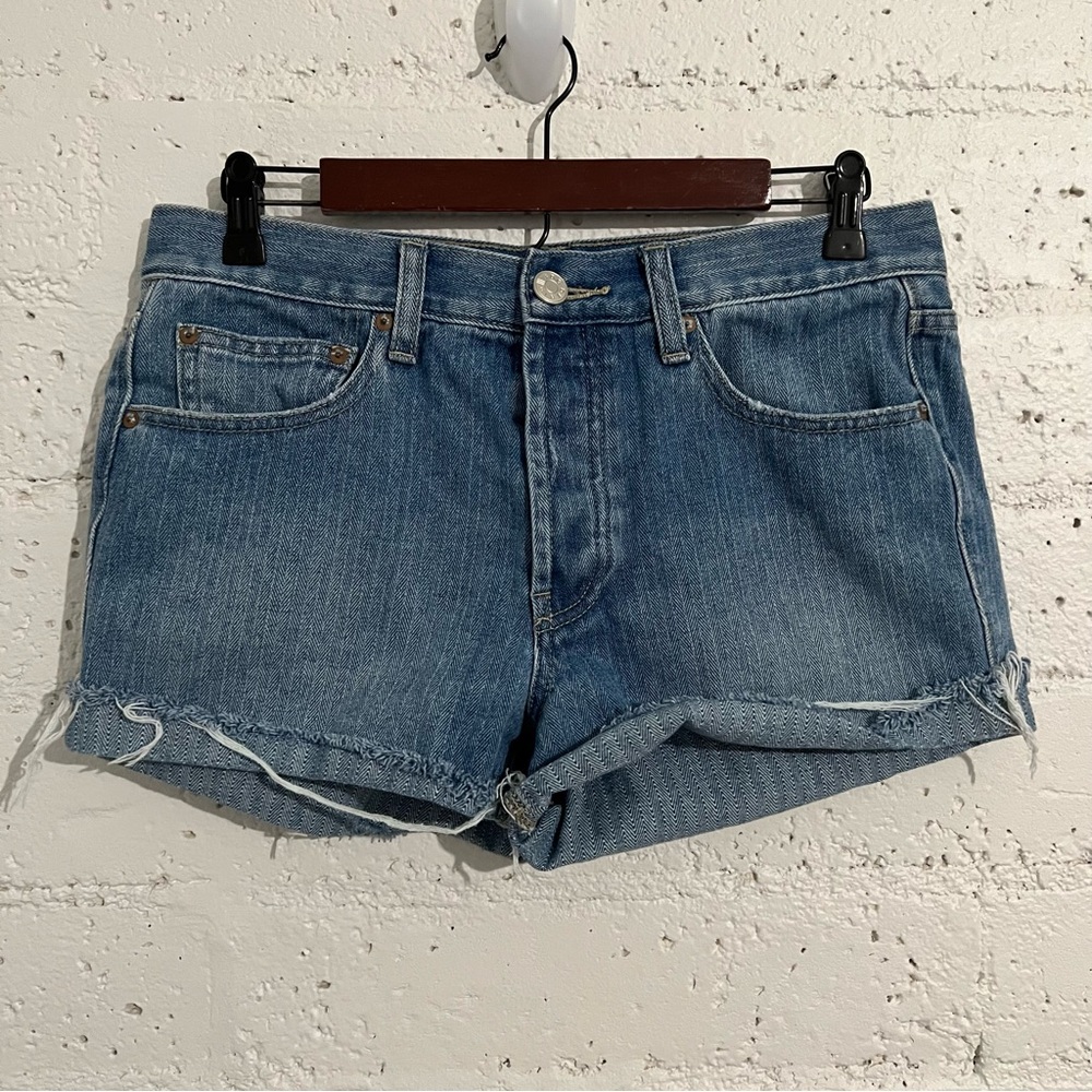 BDG Womens Jean Shorts 27 Blue Denim Cutoff Cuffed Hem 100% Cotton AW4
